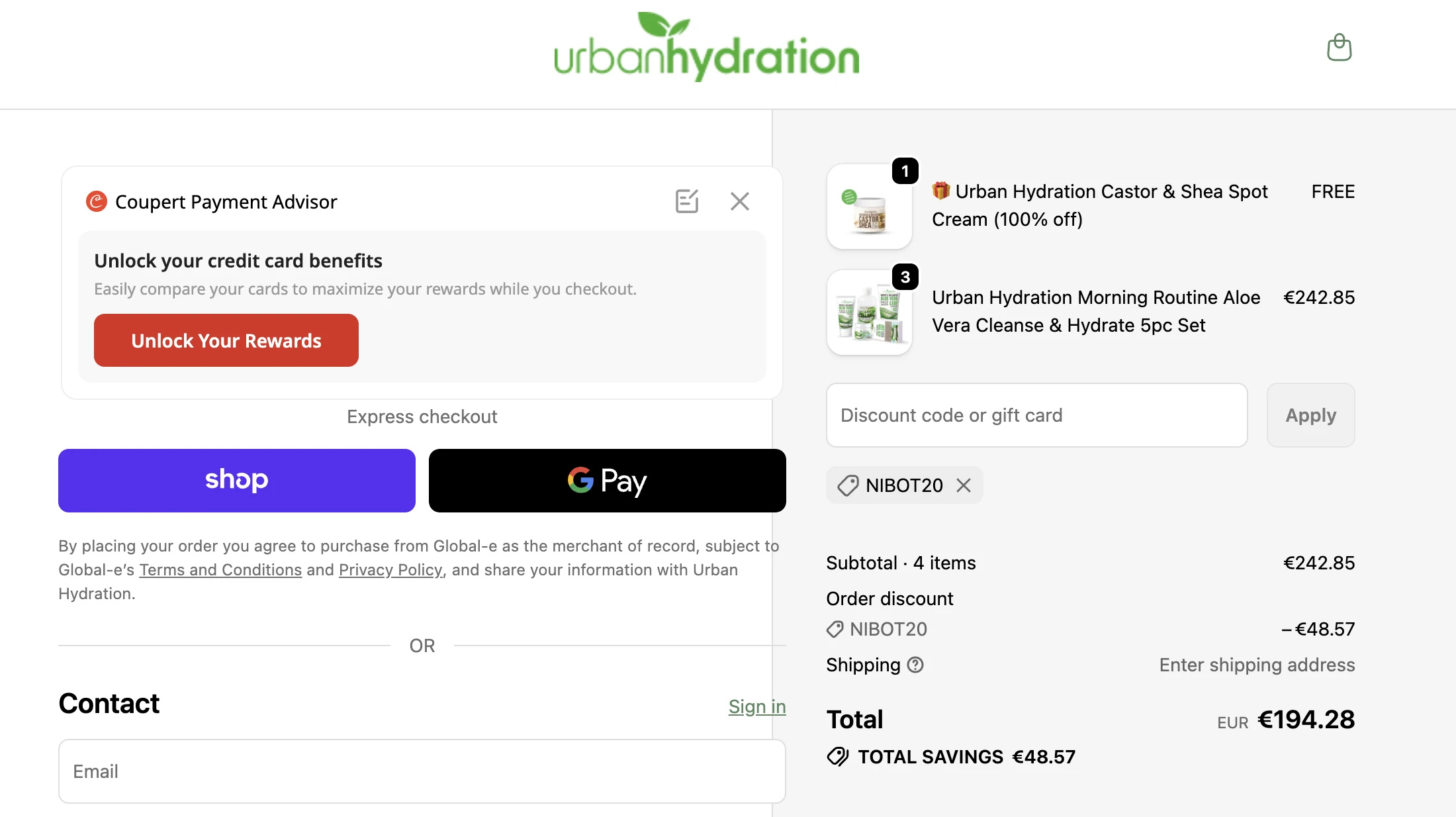 Use Discount Code NIBOT20 for 20% OFF Sitewide at urbanhydration.com